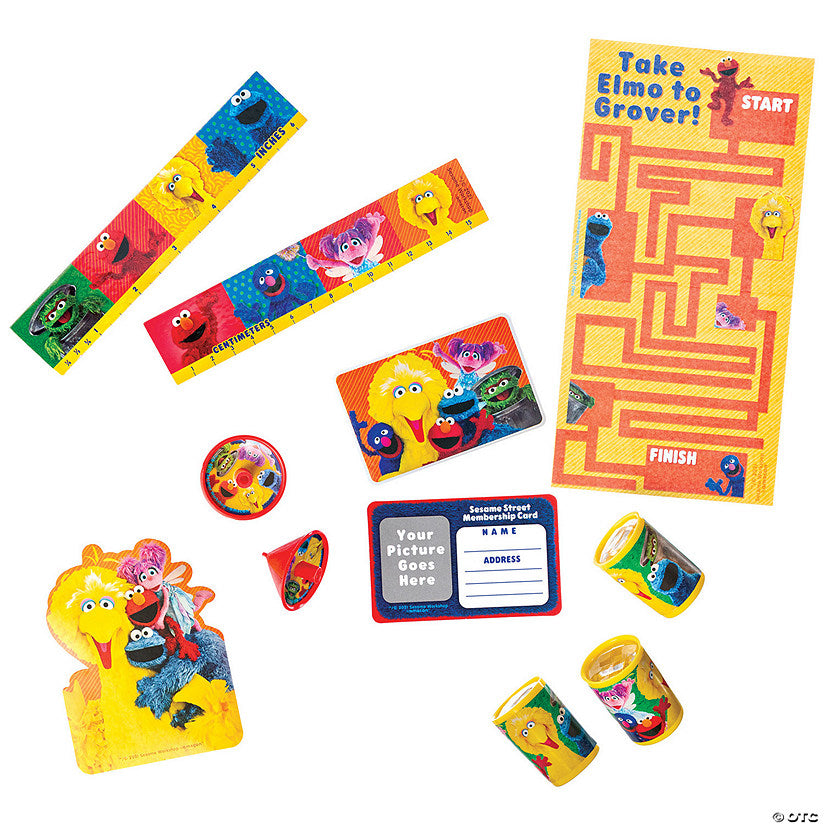 11 3/4" x 8 3/4" Sesame Street Party Favor Pack Assortment - 48 Pc. | USA Decoration®