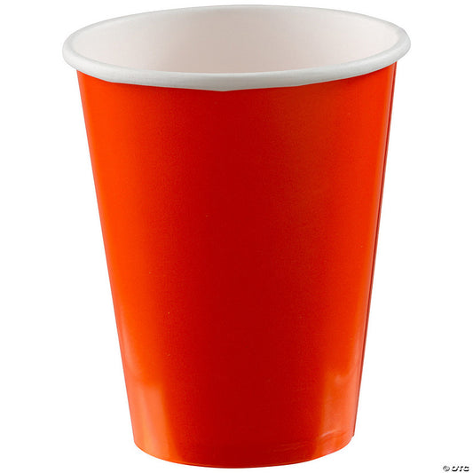 3 1/2" 12 oz. Bulk 50 Ct. Orange Disposable Paper Cups | USA Decoration®