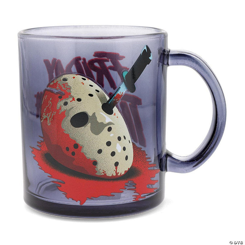 Friday the 13th Jason Voorhees Mask Glass Mug Holds 18 Ounces | USA Decoration®