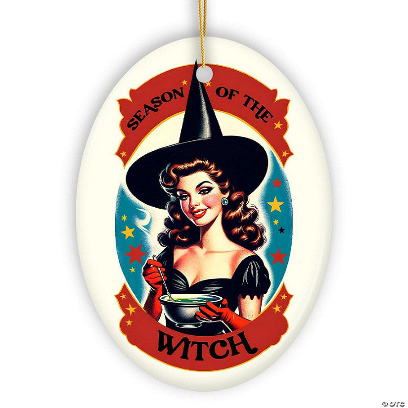 Wickedly Glamorous Season of the Witch Ornament, Retro Style Halloween Tree Decor and Keepsake, OrnamentallyYou | USA Decoration®