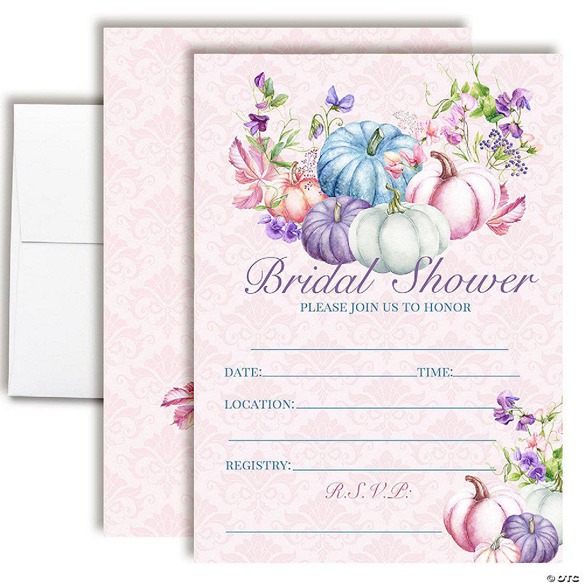 40 Piece(s): Pastel Pumpkin Bridal Shower Party Invitations | USA Decoration®