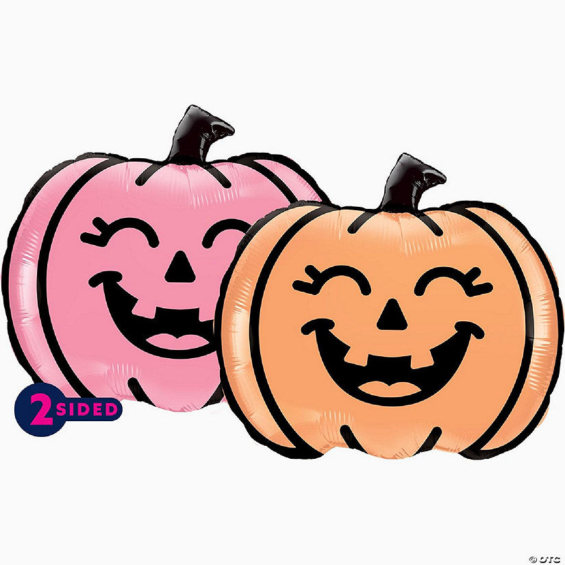 2 Piece(s): Edge Collections - 9" - Multicolor - Smiling Jack O lantern Balloons | USA Decoration®