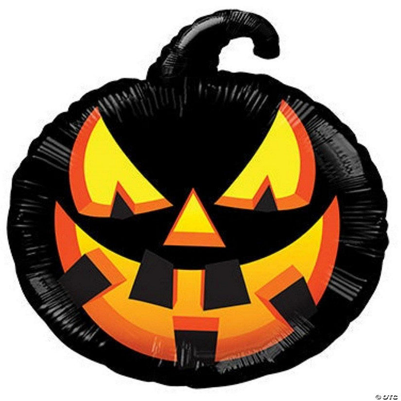 1 Piece(s): Edge Collections - 18" - Black Pumpkin Foil Balloon | USA Decoration®