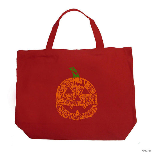 1 Piece(s): Large Word Art Tote Bag - Pumpkin - 20"W x 15"H x 5"D | USA Decoration®
