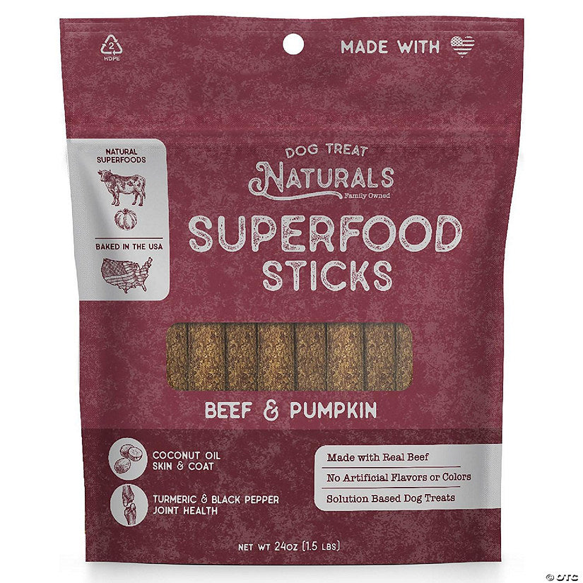 1 Piece(s): Dog Treat Naturals Superfood Sticks - Beef & Pumpkin, 24oz, All-Natural, USA | USA Decoration®