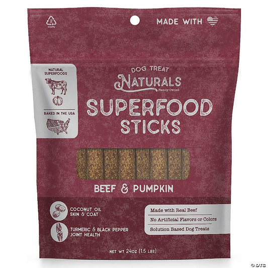 1 Piece(s): Dog Treat Naturals Superfood Sticks - Beef & Pumpkin, 24oz, All-Natural, USA | USA Decoration®