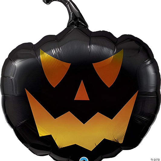 1 Piece(s): Qualatex - 35" - Black - Halloween Pumpkin Shape Foil Balloon | USA Decoration®