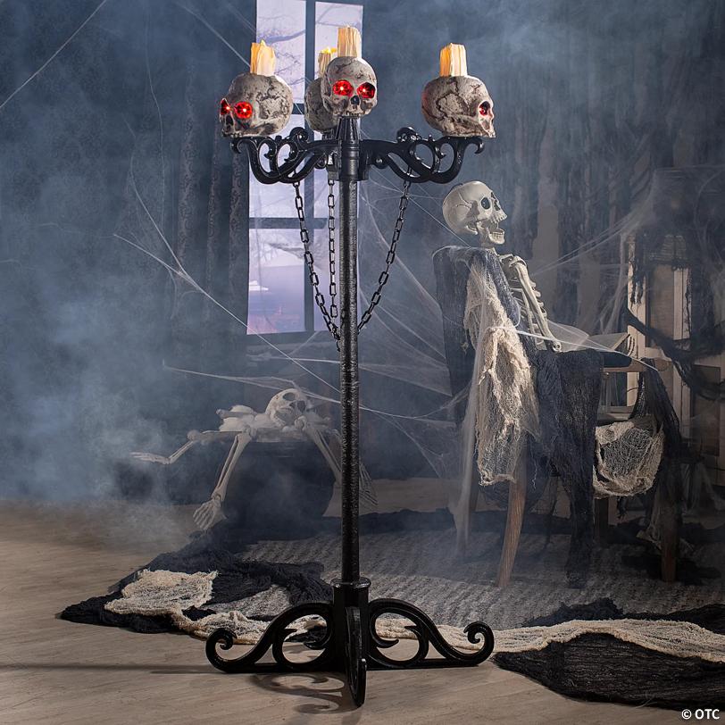 14 1/2" - 5 Ft. Light-Up 3-In-1 Skull Candelabra Plastic Halloween Decoration