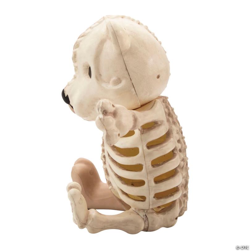 14 1/4" Half Bones Teddy Skeleton Halloween Decoration