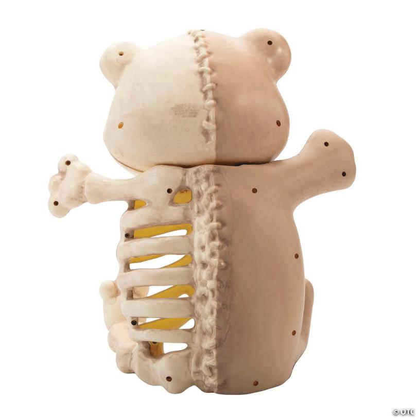 14 1/4" Half Bones Teddy Skeleton Halloween Decoration