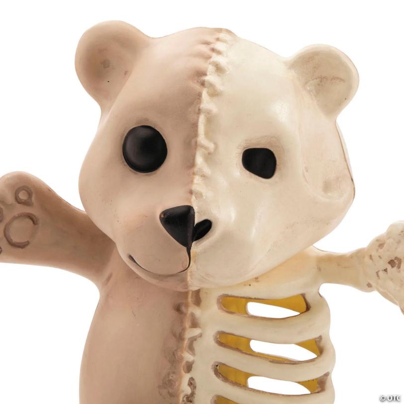 14 1/4" Half Bones Teddy Skeleton Halloween Decoration