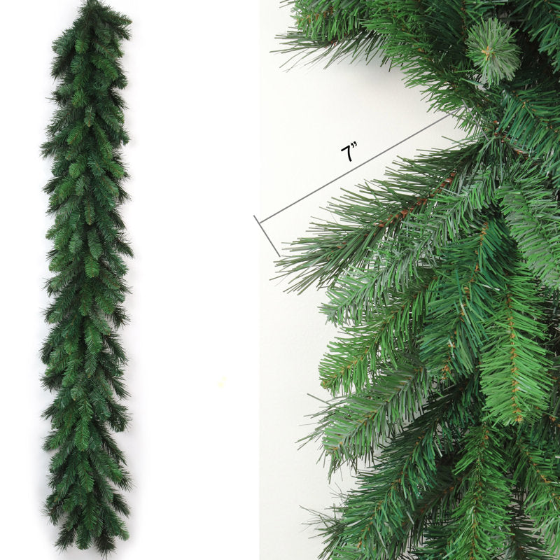 Artificial Fir Christmas Garland styled along a festive mantel
