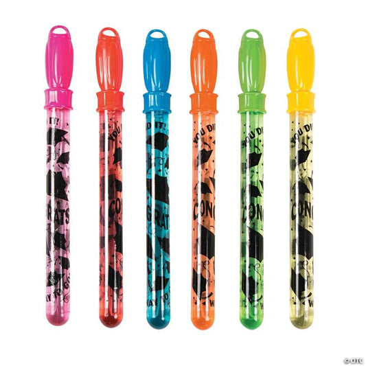 14 3/4" Big Graduation Multicolor Plastic Bubble Tubes - 12 Pc.