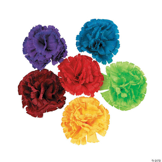 3 1/2" Bright Color Fiesta Flower Polyester Hair Clips – 12 Pc. | USA Decoration®
