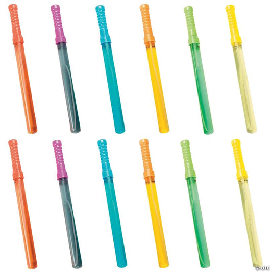 14" Bright Colors Big Plastic Bubble Wands - 12 Pc.