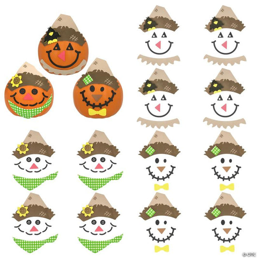 1/4" - 5 1/2" Scarecrow Pumpkin Decorating Foam Craft Kit - Makes 12