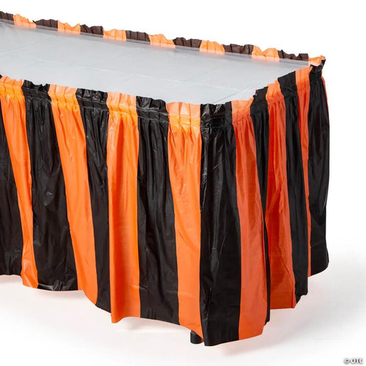 14 ft. x 29" Orange & Black Table Skirt
