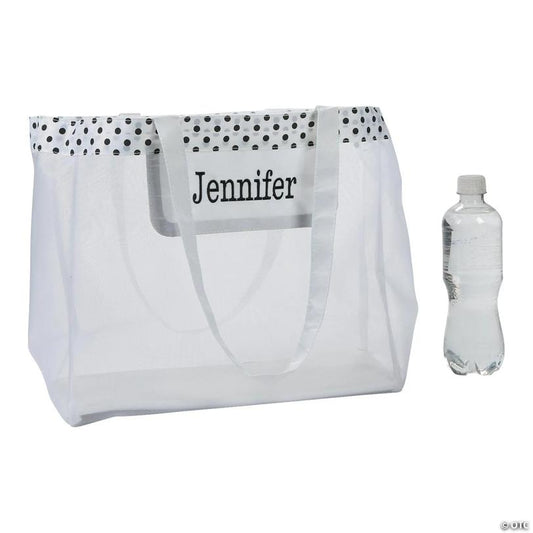 14" x 12" Personalized Large White Mesh Tote Bag
