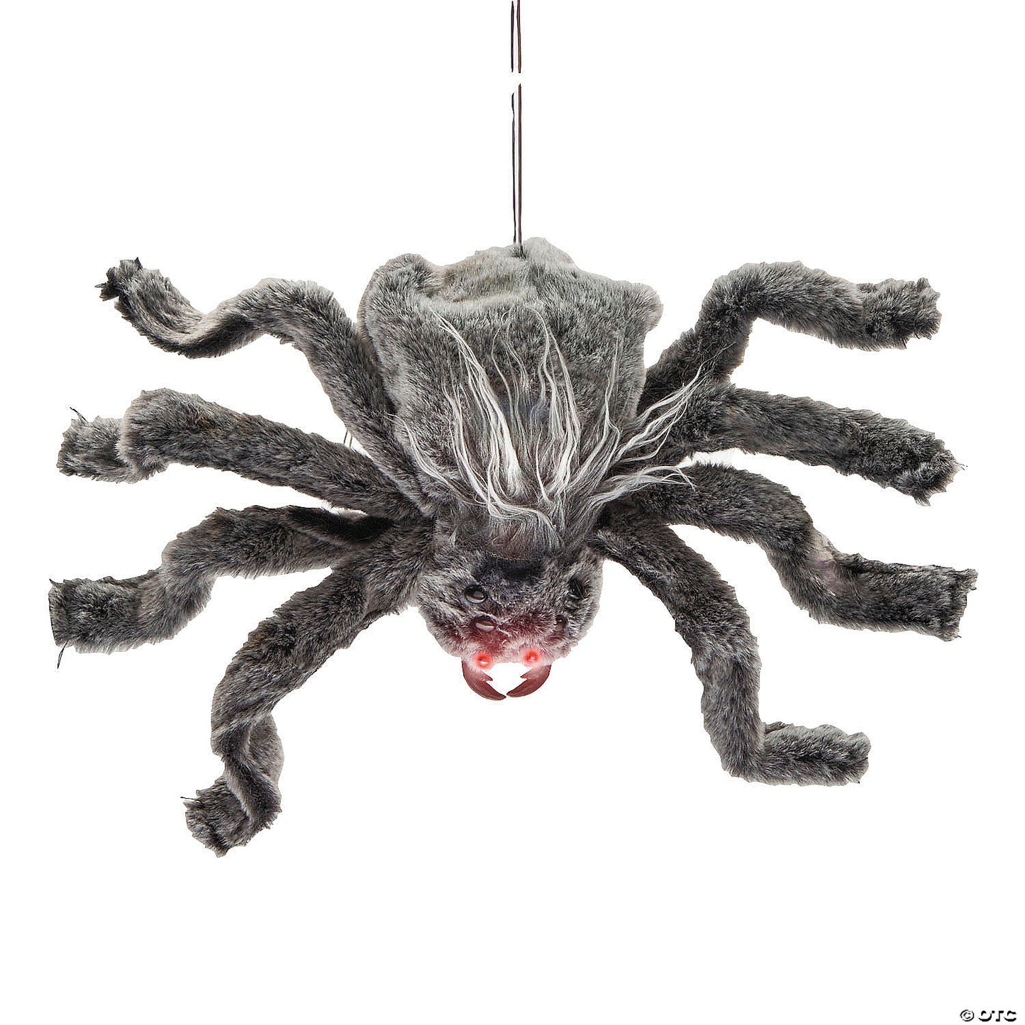 15 3/4" Animated Fuzzy Gray Spider Halloween Decoration | USA Decoration®
