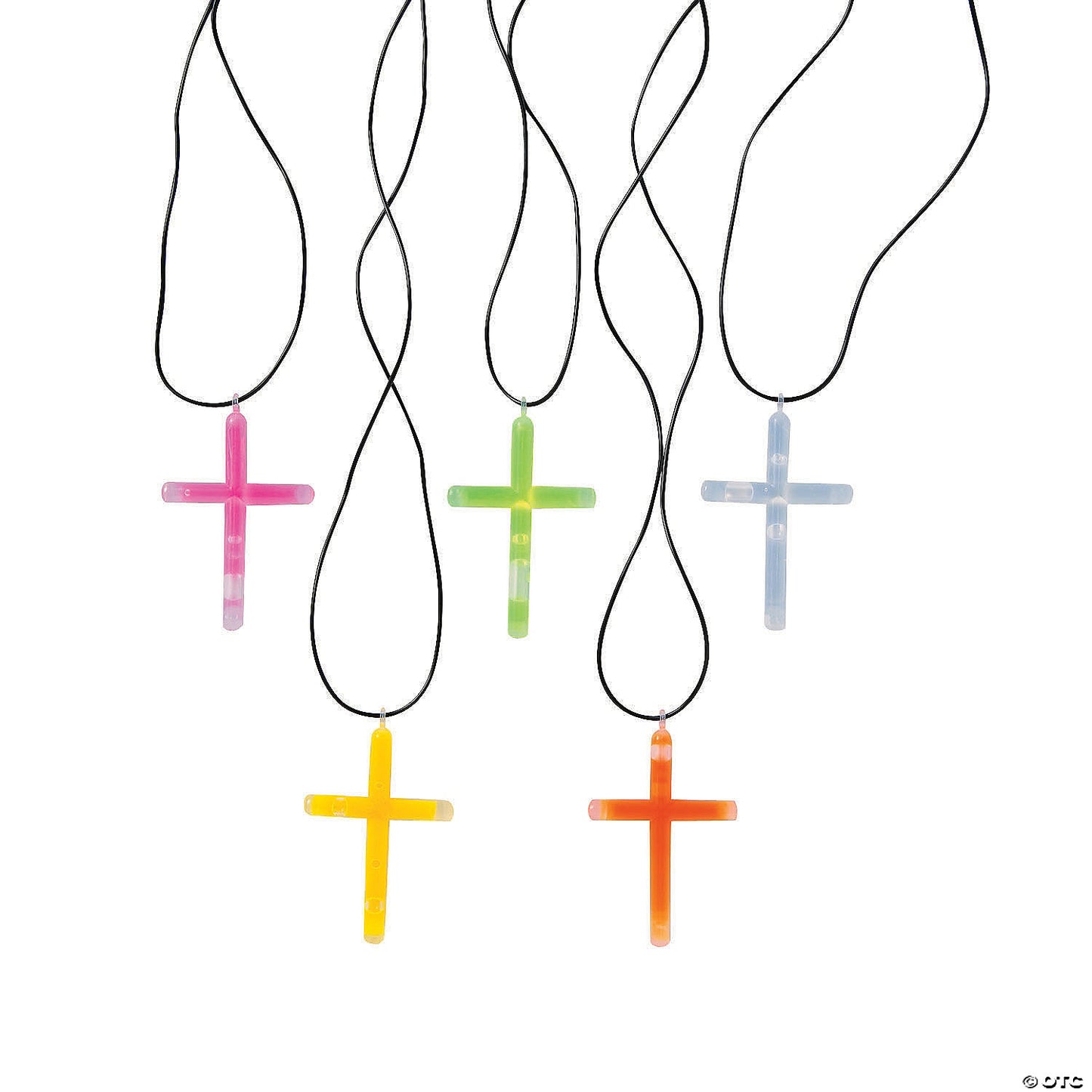 15" Bulk 50 Pc. Necklaces with 2" Cross Glow Stick Charm | USA Decoration®