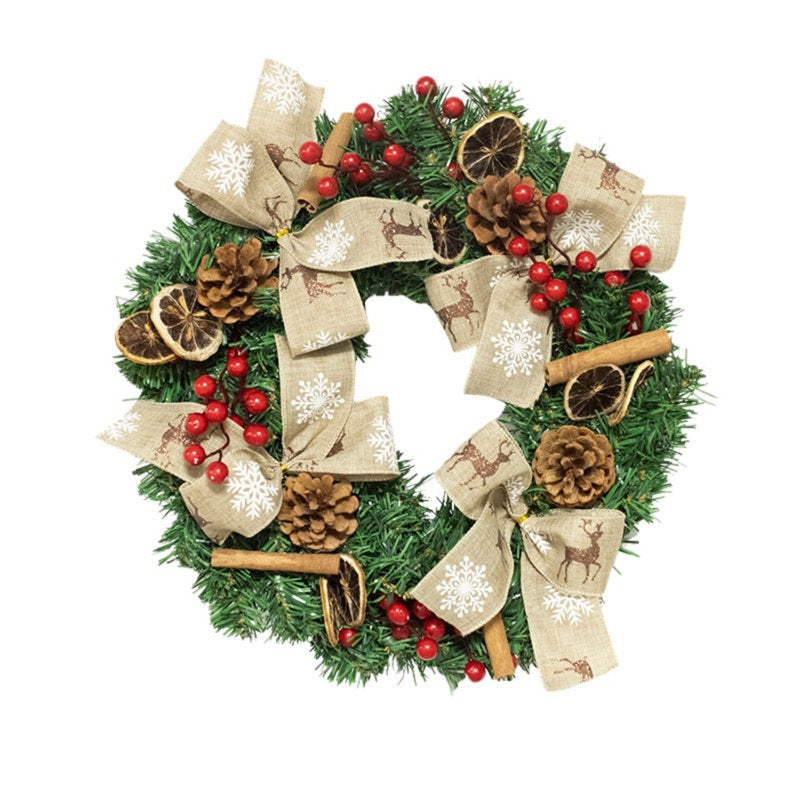15.7" Christmas wreath with pinecones and red berries
