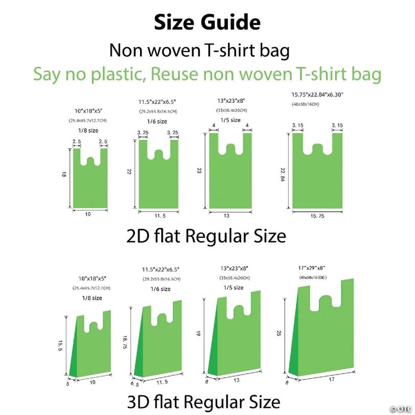 150 Pack Best Non Woven Tote Bag for Your Packaging Tote Bags  11.5 x22 x6.5 2d