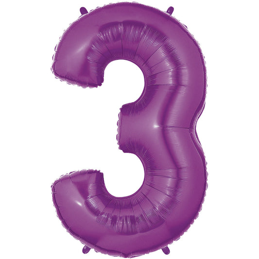 40 inch NUMBER 3 - PURPLE MEGALOON | USA Decoration®