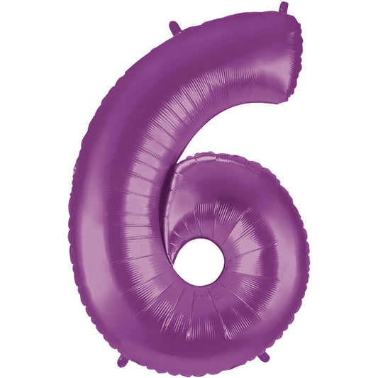 40 inch NUMBER 6 - PURPLE MEGALOON | USA Decoration®
