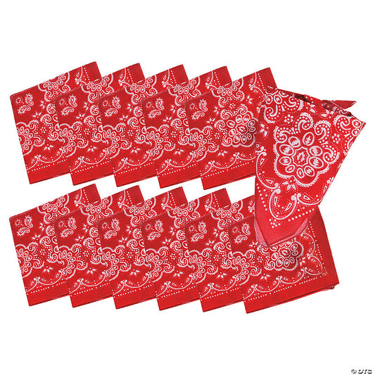 20” x 20” Western Classic Red Polyester Bandanas - 12 Pc. | USA Decoration®