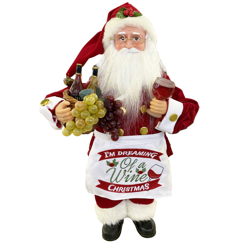 15" Wine Christmas Claus