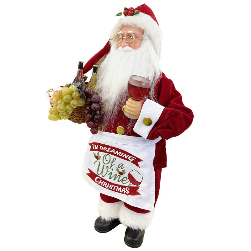 15" Wine Christmas Claus