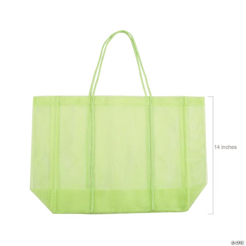 15 3/4" x 14" Green, Purple & Blue Mesh Tote Bags Assortment - 12 Pc.