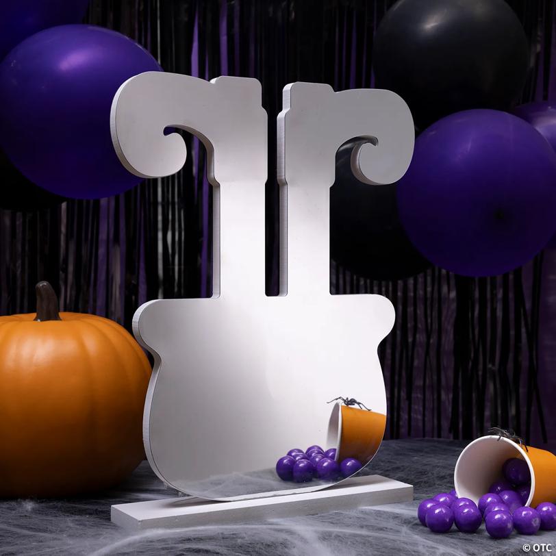 15" Halloween Witch in Cauldron Plastic Infinity Light