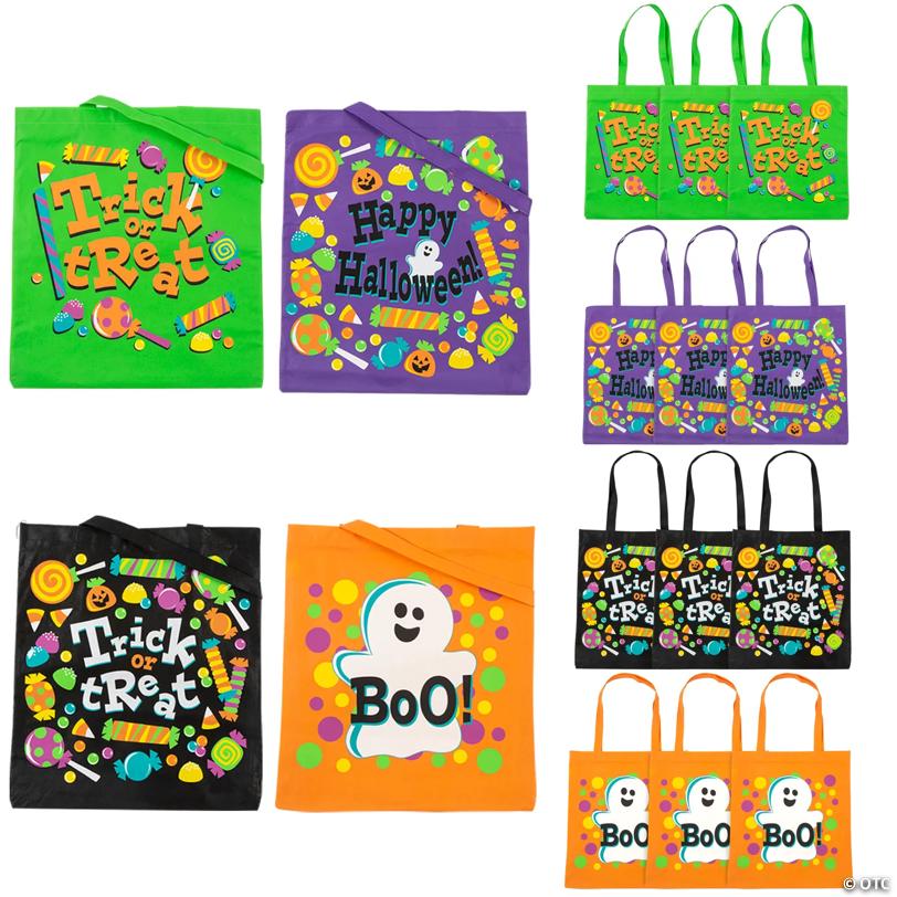15" x 16 1/2" Large Trick-or-Treat Nonwoven Tote Bags - 12 Pc.
