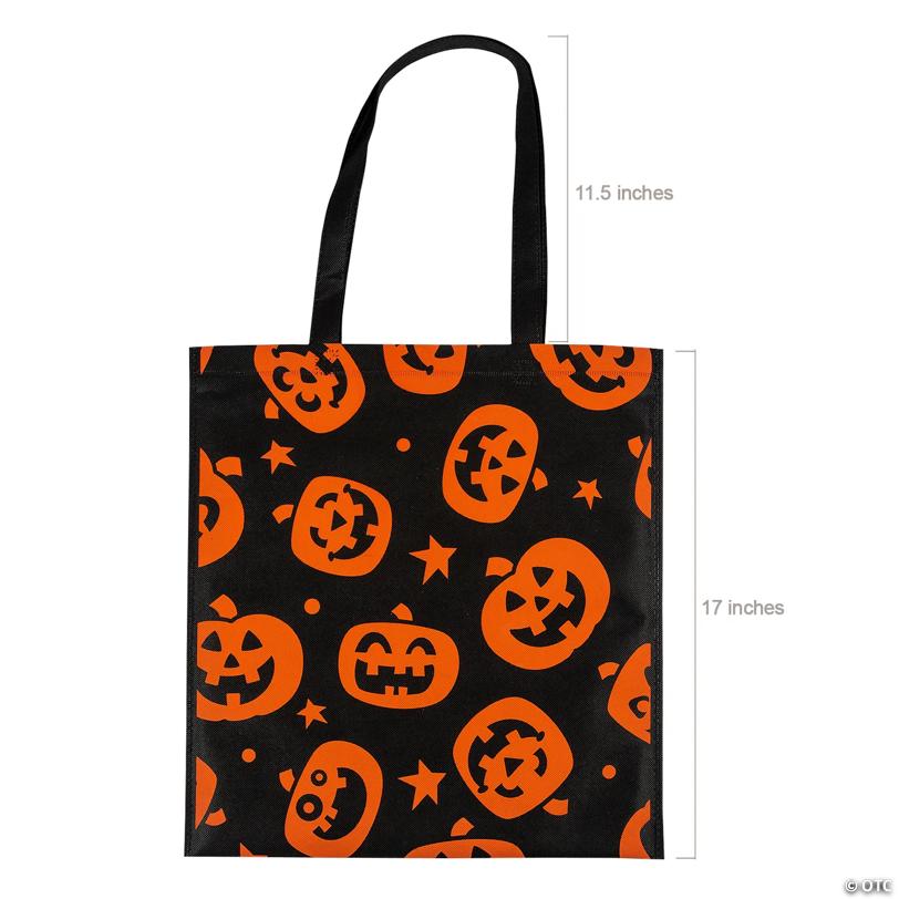 15" x 17" Bulk 100 Pc. Large Nonwoven Halloween Pattern Tote Bag Assortment