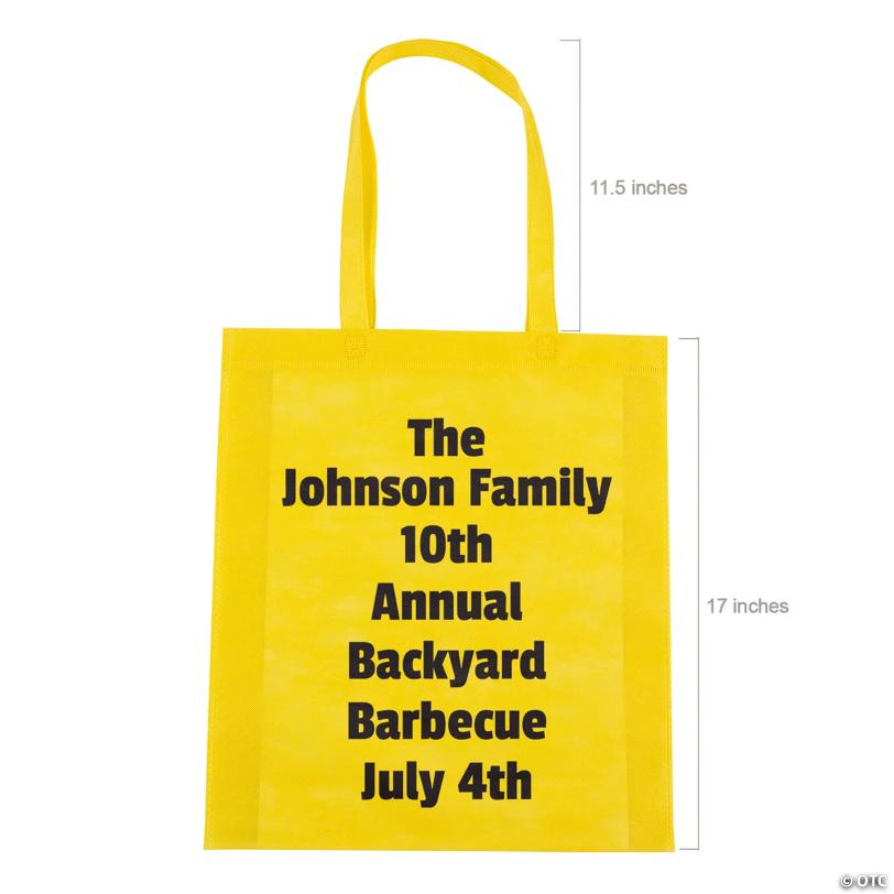 15" x 17" Bulk 144 Pc. Personalized Large Bright Neon Nonwoven Tote Bags