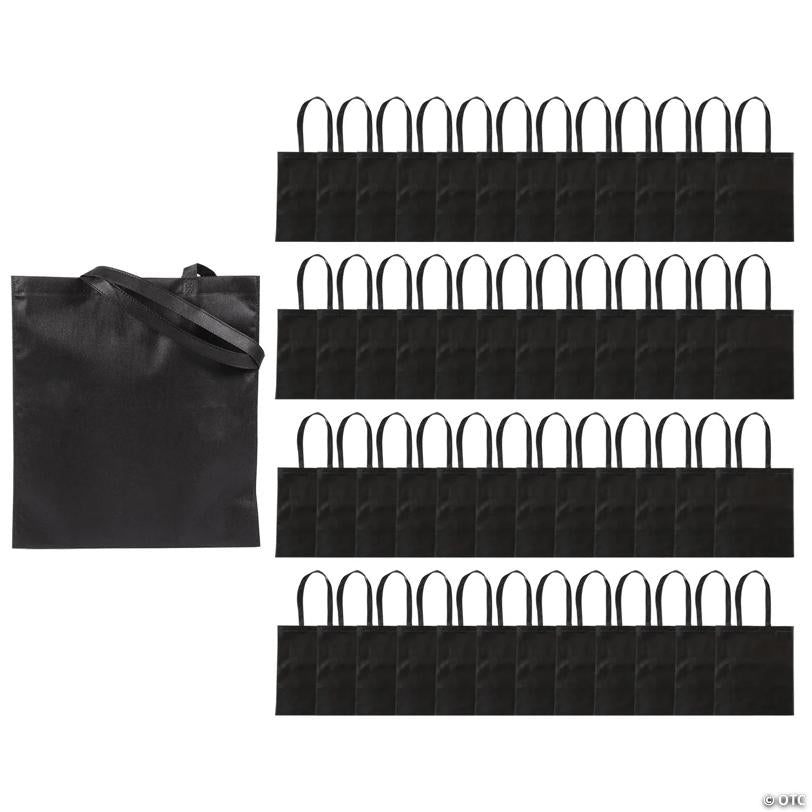15" x 17" Bulk 48 Pc. Large Nonwoven Black Tote Bags