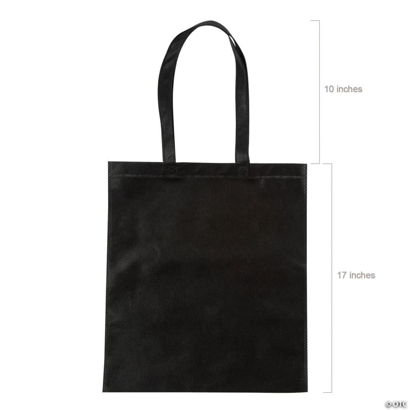 15" x 17" Bulk 48 Pc. Large Nonwoven Black Tote Bags