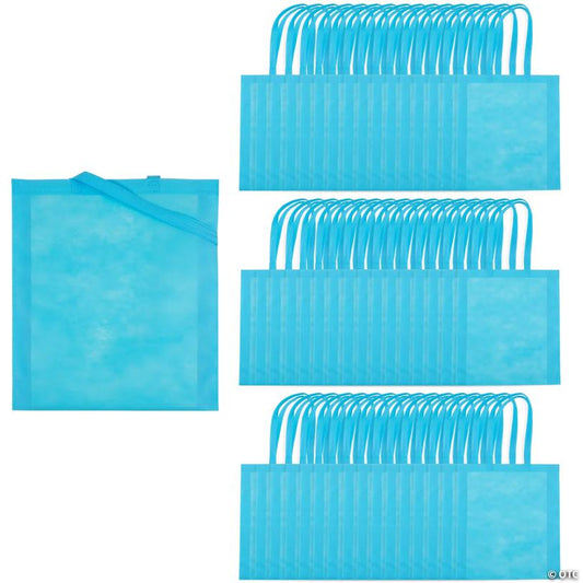 15" x 17" Bulk 48 Pc. Large Nonwoven Light Blue Tote Bags