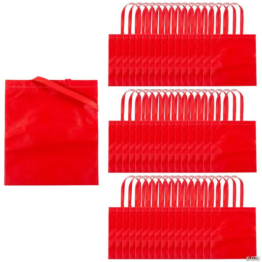 15" x 17" Bulk 48 Pc. Large Red Nonwoven Tote Bags
