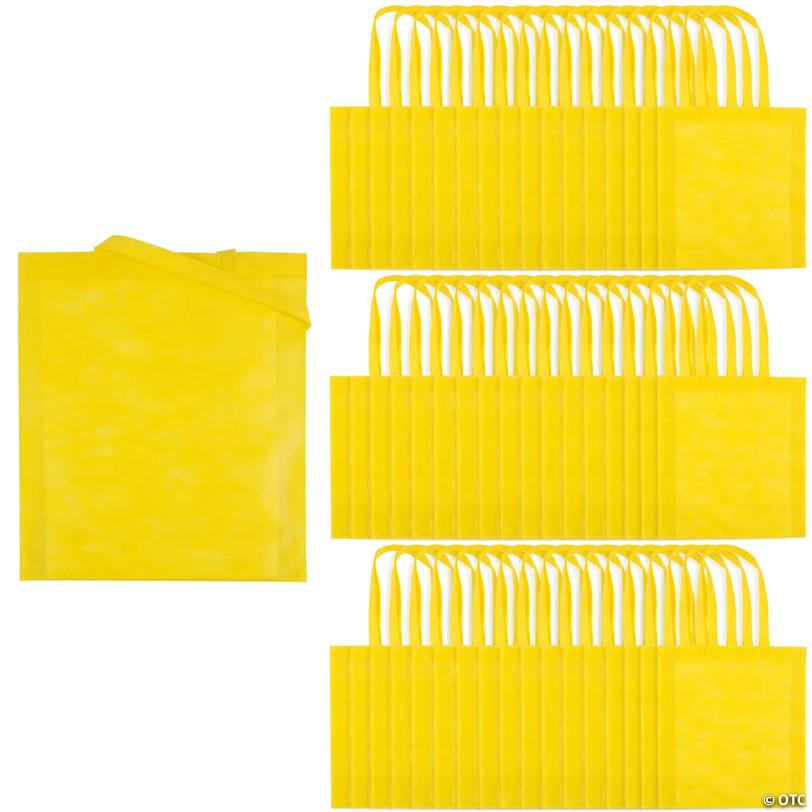 15" x 17" Bulk 48 Pc. Large Yellow Nonwoven Tote Bags