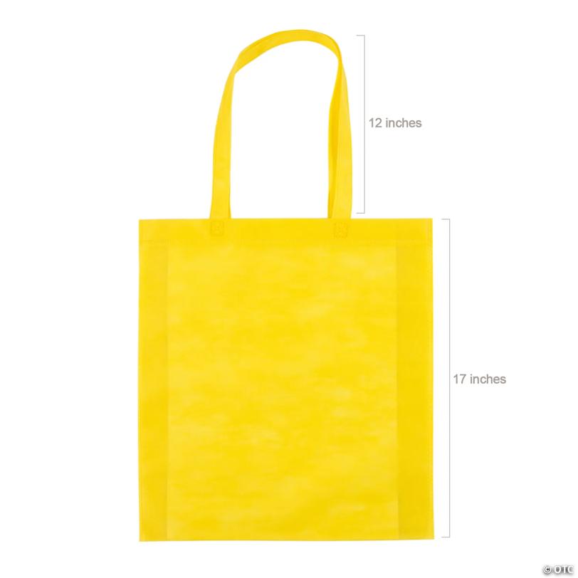 15" x 17" Bulk 48 Pc. Large Yellow Nonwoven Tote Bags
