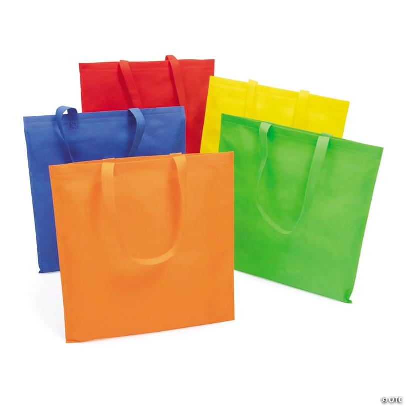 15" x 17" Bulk 50 Pc. Large Solid Color Nonwoven Tote Bag Assortment