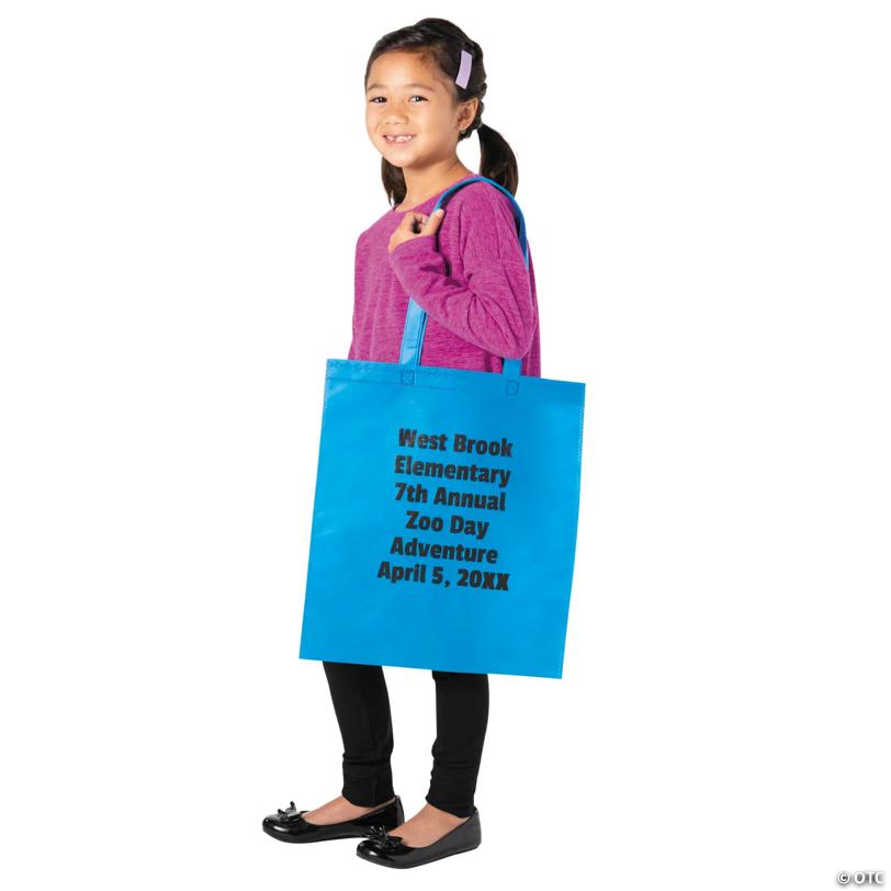 15" x 17" Bulk 50 Pc. Personalized Large Colored Nonwoven Tote Bag Assortment