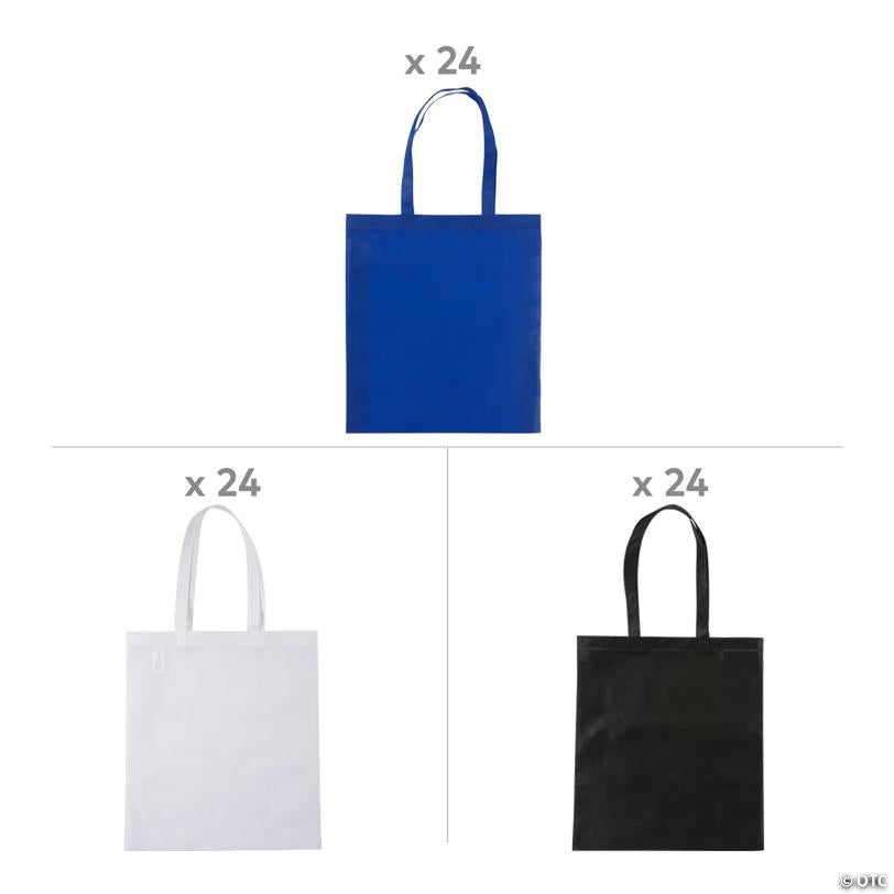 15" x 17" Bulk 72 Pc. Blue Spirit Large Nonwoven Tote Bag Kit Assortment