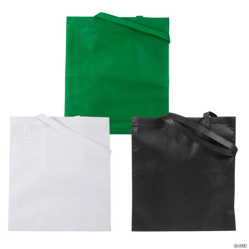 15" x 17" Bulk 72 Pc. Green Spirit Large Nonwoven Tote Bag Kit Assortment