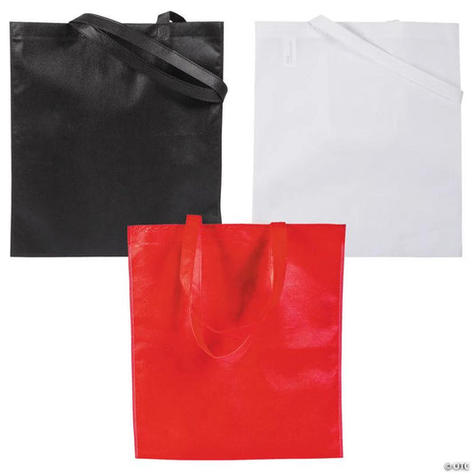 15" x 17" Bulk 72 Pc. Red Spirit Large Nonwoven Tote Bag Kit Assortment