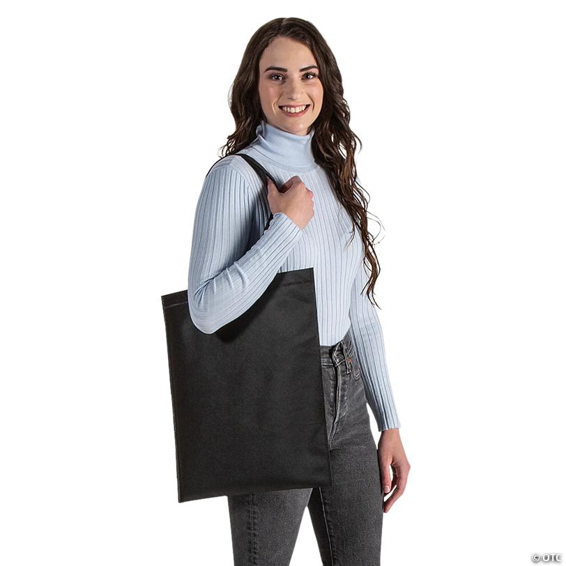 15" x 17" Large Black Tote Bags - 12 Pc.