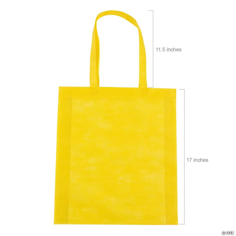 15" x 17" Large Bright Neon Nonwoven Tote Bags - 12 Pc.