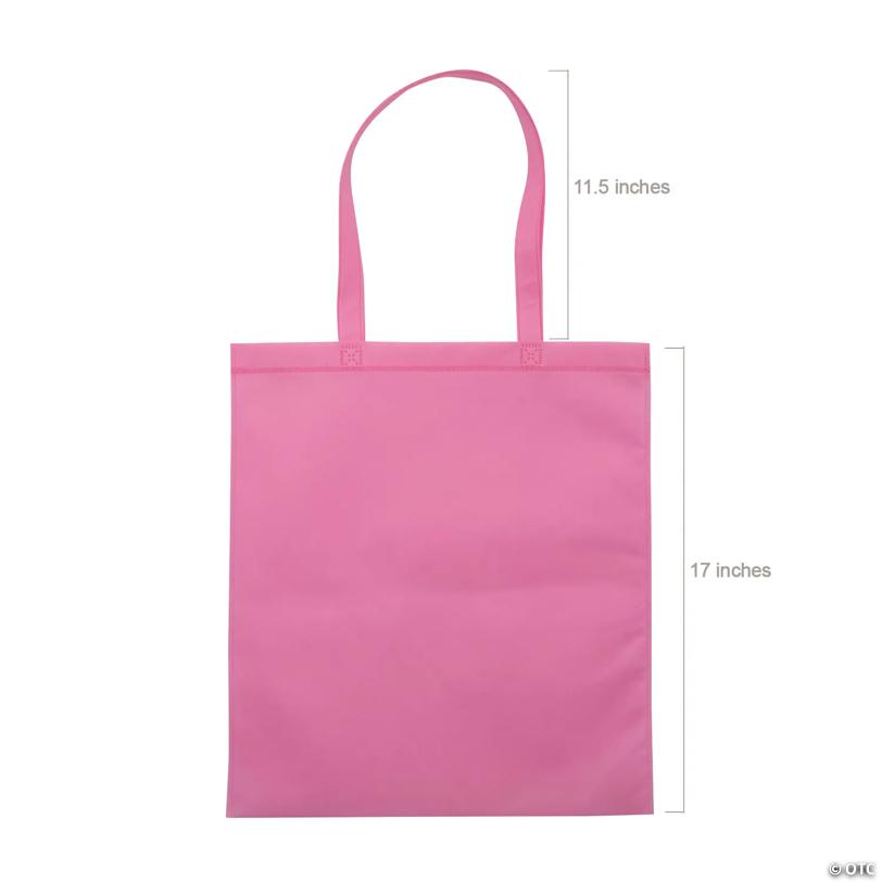 15" x 17" Large Nonwoven Pastel Pink, Yellow, Aqua & Purple Tote Bags - 12 Pc.